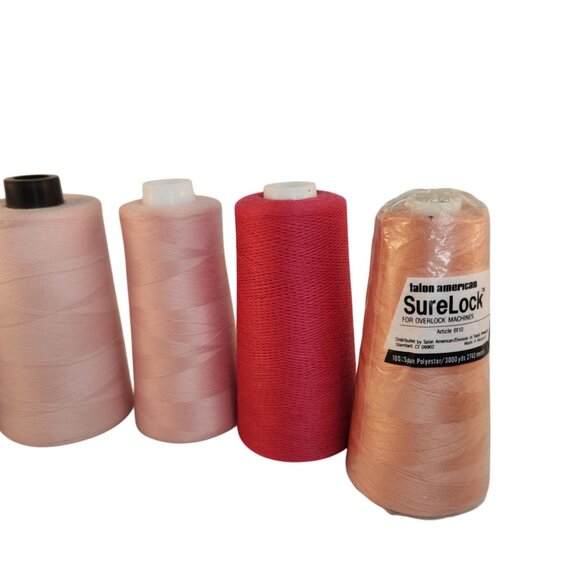 Overlock Thread Spools Lot Of 7 Various Colors Polyester Sewing Serger - Picture 4 of 5